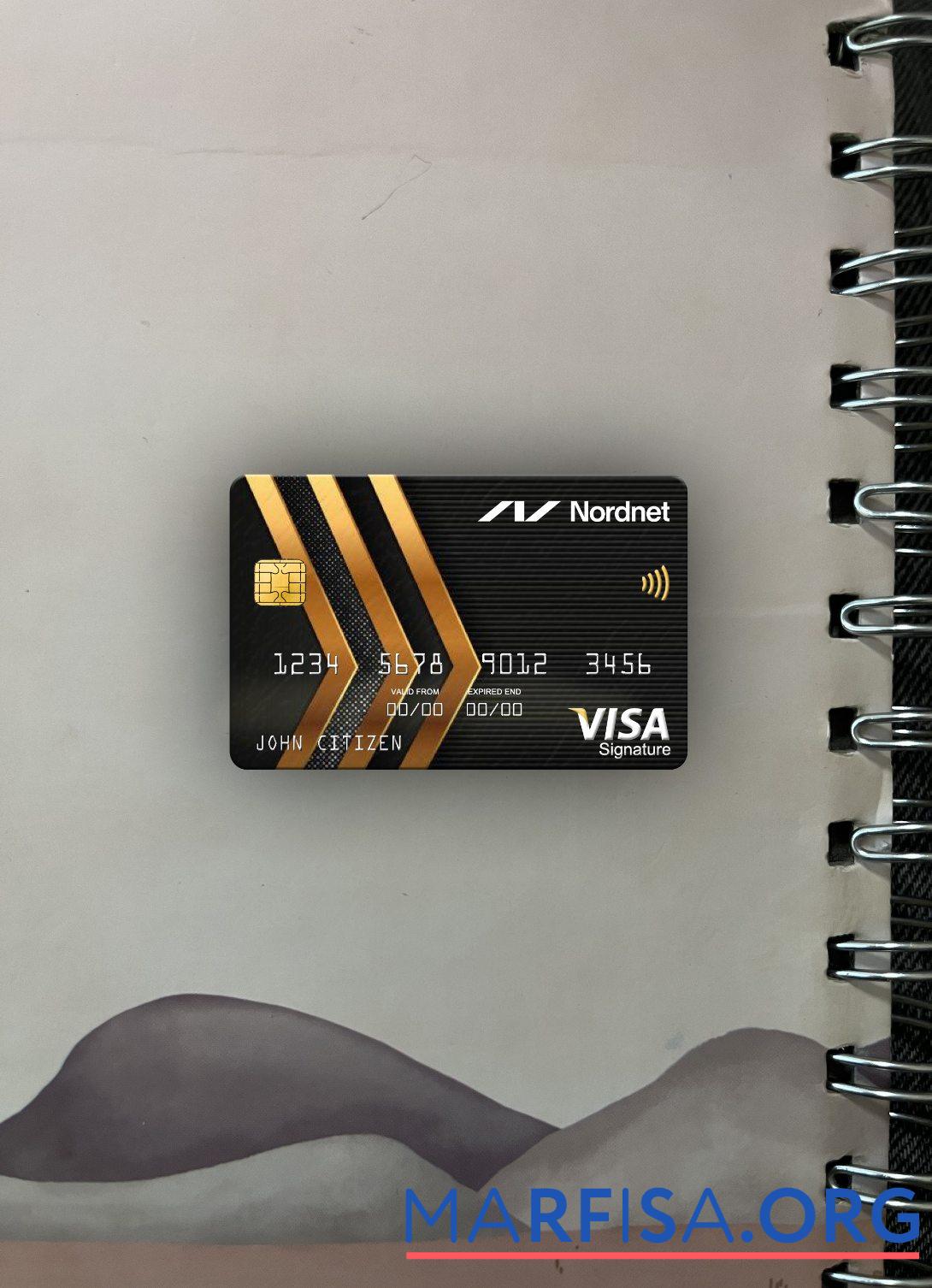 Realistic Sweden Nordnet AB bank visa signature card photolook front sample